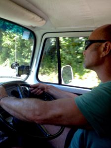 Hitting the road with Warren behind the wheel of our retro kombi camper, Aggiee